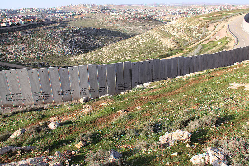 Israeli West Bank Barrier near Ramallah; Accessed via Wikimedia Commons